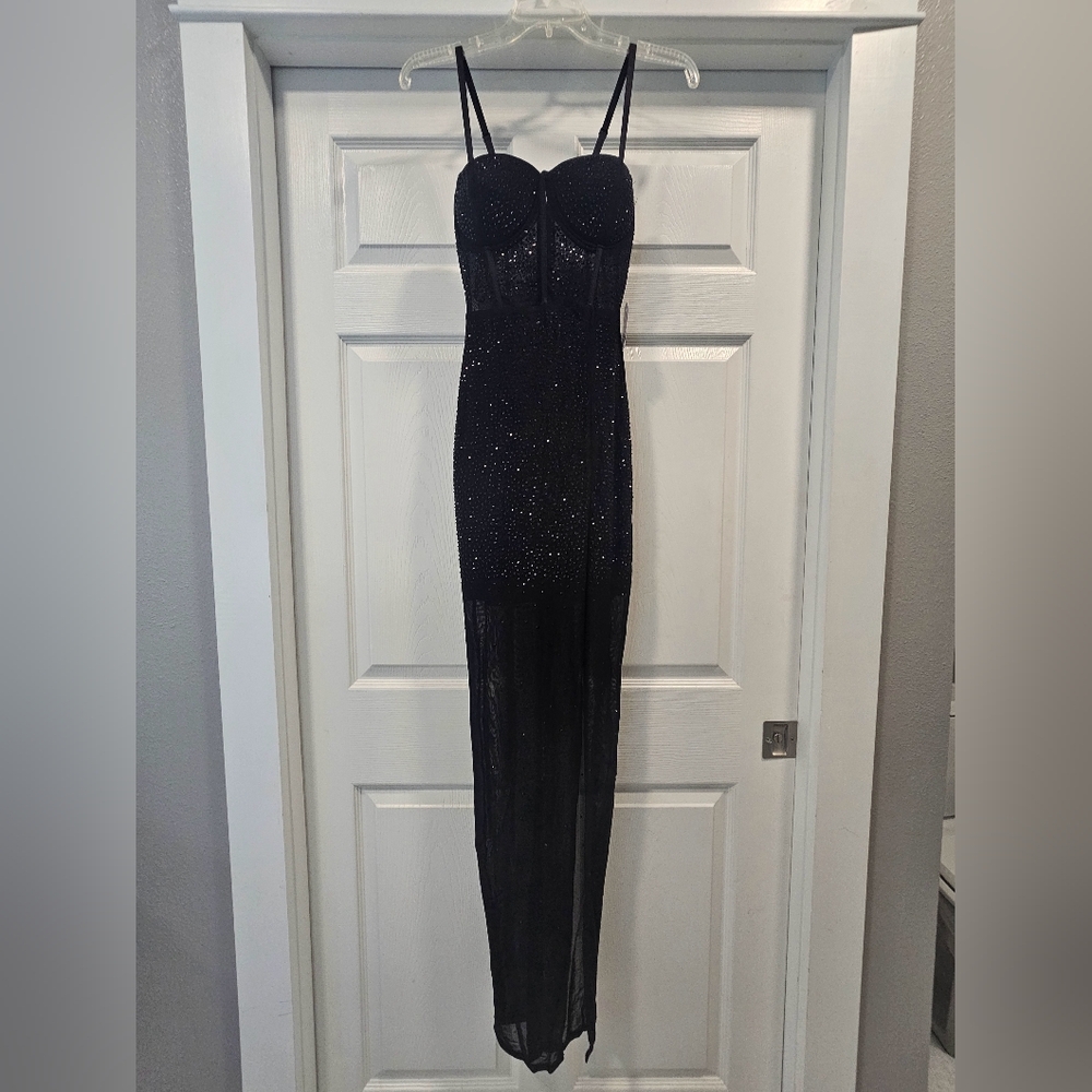 Taylor Corset Rhinestone Mesh Formal Dress from Windsor